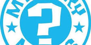 Blue and white logo with a question mark and stars.