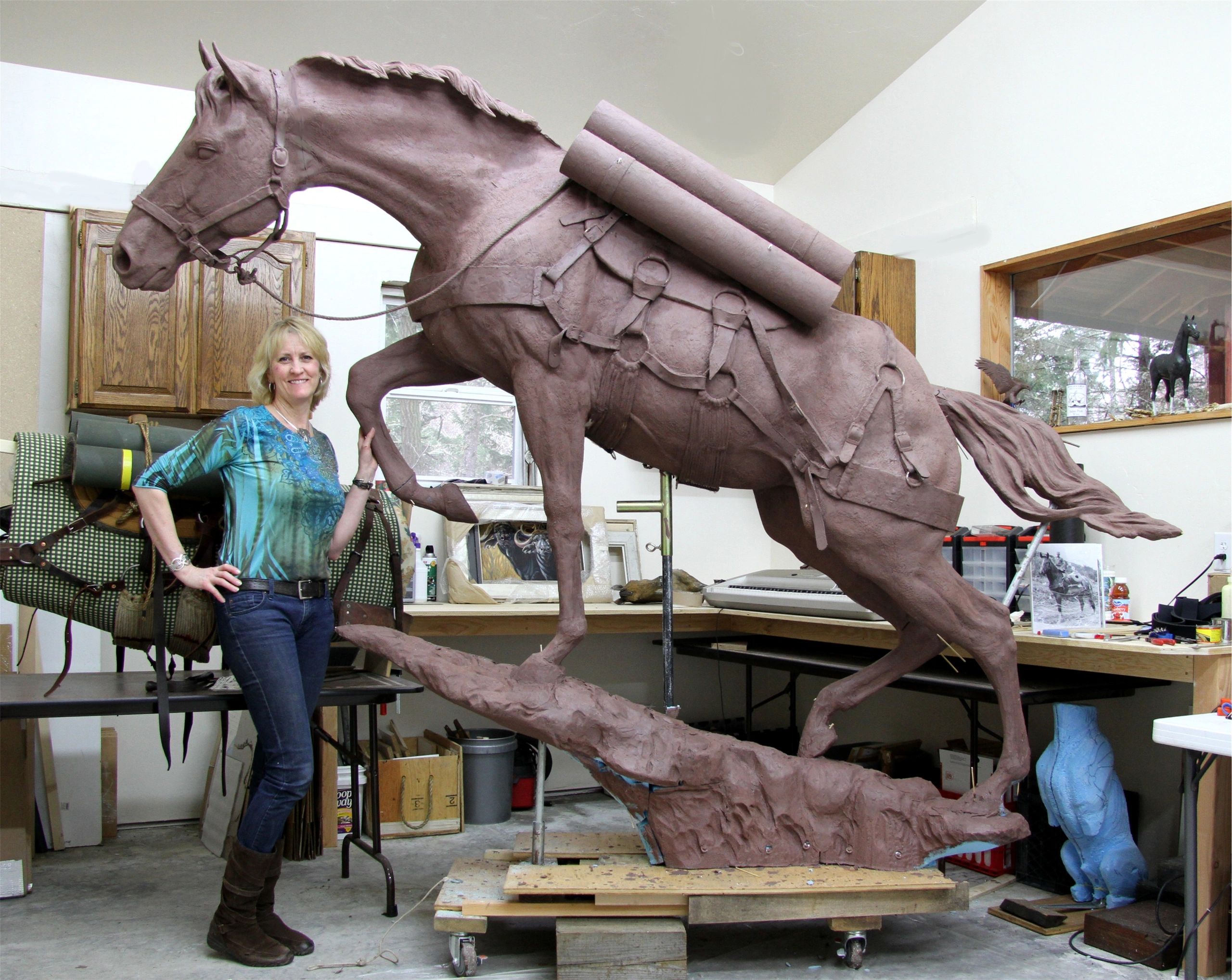 Jocelyn in her studio just before she took Reckless apart to put on the finishing touches.