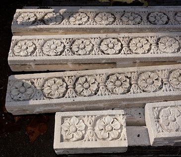 frieze, limestone, antique, architectural, carved, garden, home, decor