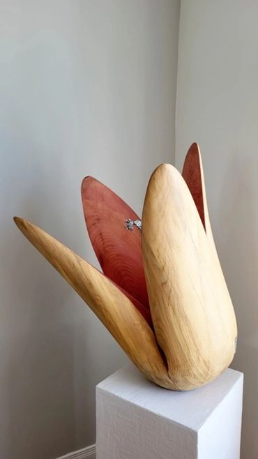 Anick Boulet Sculpture bois rose québécois organique nature métal sculpteur meilleur