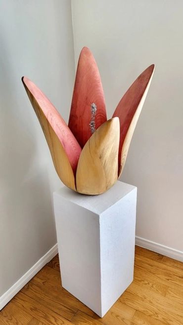 Anick Boulet Sculpture bois rose québécois organique nature métal sculpteur meilleur