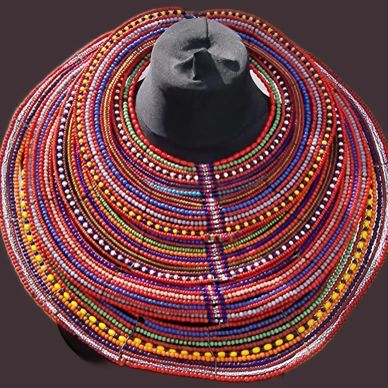 Colorful beaded African necklace or collar.