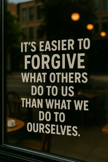 It's easier to forgive what other Us than what we do ourselves