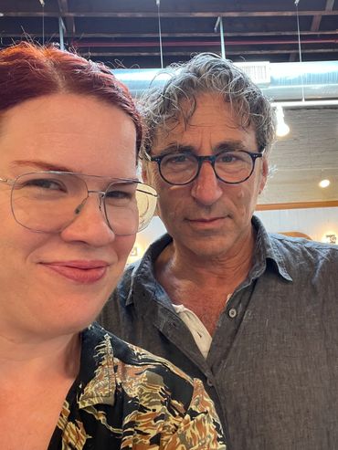 Phil & I traded glasses LOL