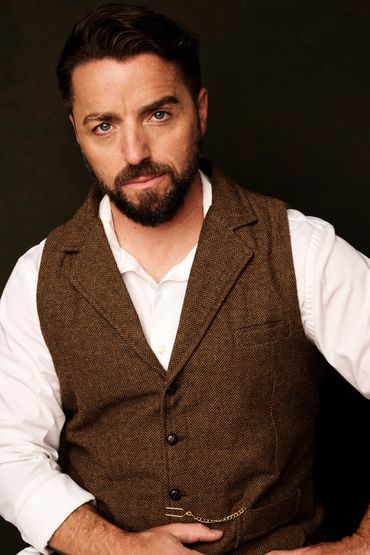 Chris Grant Wenchell - Dramatic Period Headshot in Tweed Vest and Pocket Watch - Gritty Character