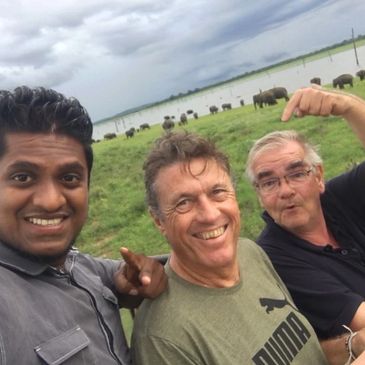 Happy tourists from The Netherlands on safari, Wilpattu National Park