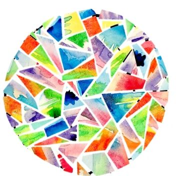 Mosaic Creative Counseling Logo in Tallahassee Florida. Bright colorful pieces together in a mosaic