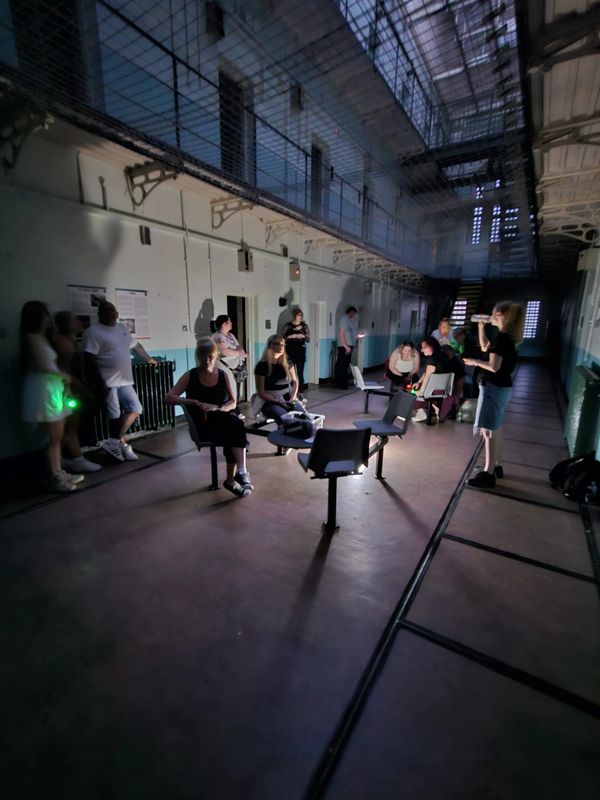 Group of ghost hunters on the Shepton Mallet Prison Paranormal Investigation