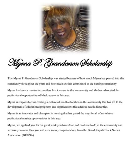 Myrna P. Granderson Scholarship