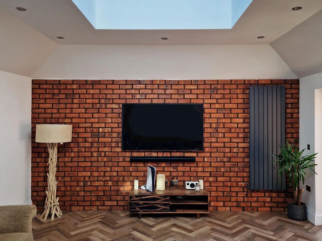 Feature brick wall and modern home extension in Rufford, West Lancashire