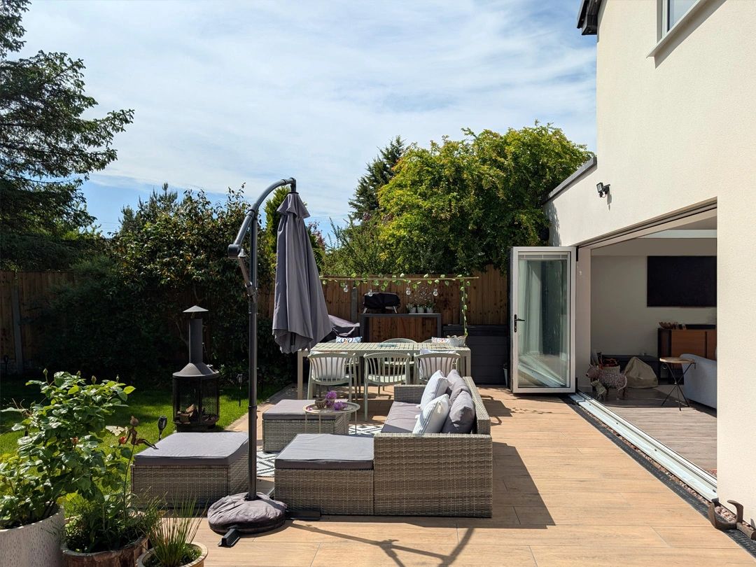 Outdoor family patio and home renovation in Formby