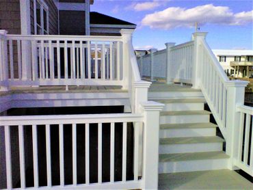 36" High T-Rail w/ Square Pickets on 6" x 6" Posts