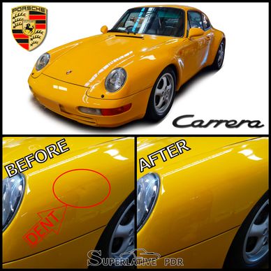 Porsche auto body work repaired flawlessly by Superlative PDR. Come to us for quality dent removal.