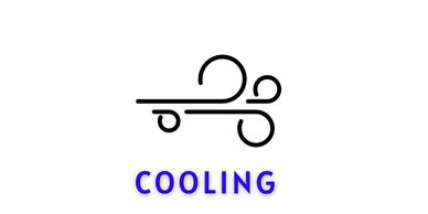 Graphic of a cold wind illustrating a cooling effect.