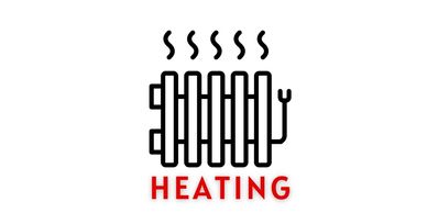 Residential boiler radiator graphic portraying heat.
