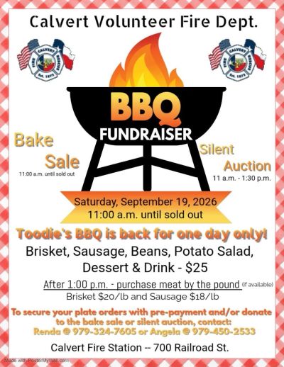Brochure for the Fire Department BBQ Fundraiser