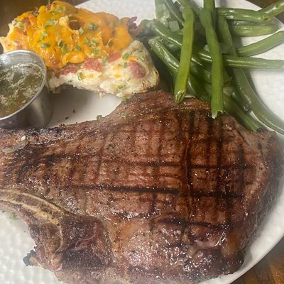 Hand cut steak from Cowgirls Tavern