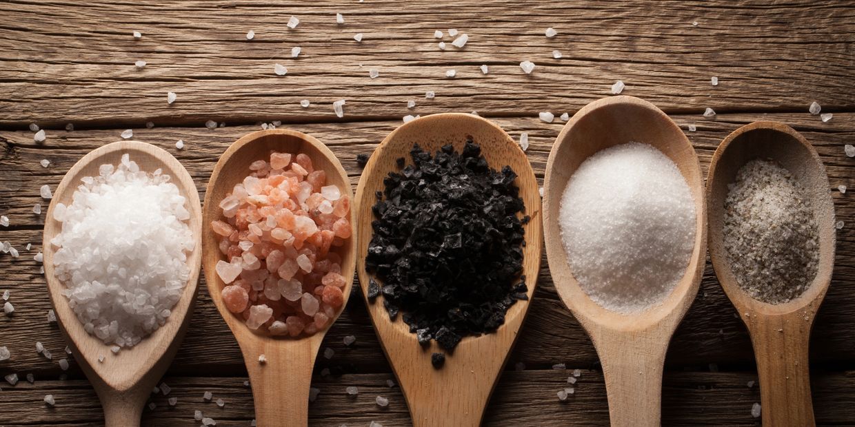 Varieties of gourmet sea salt from around the world.