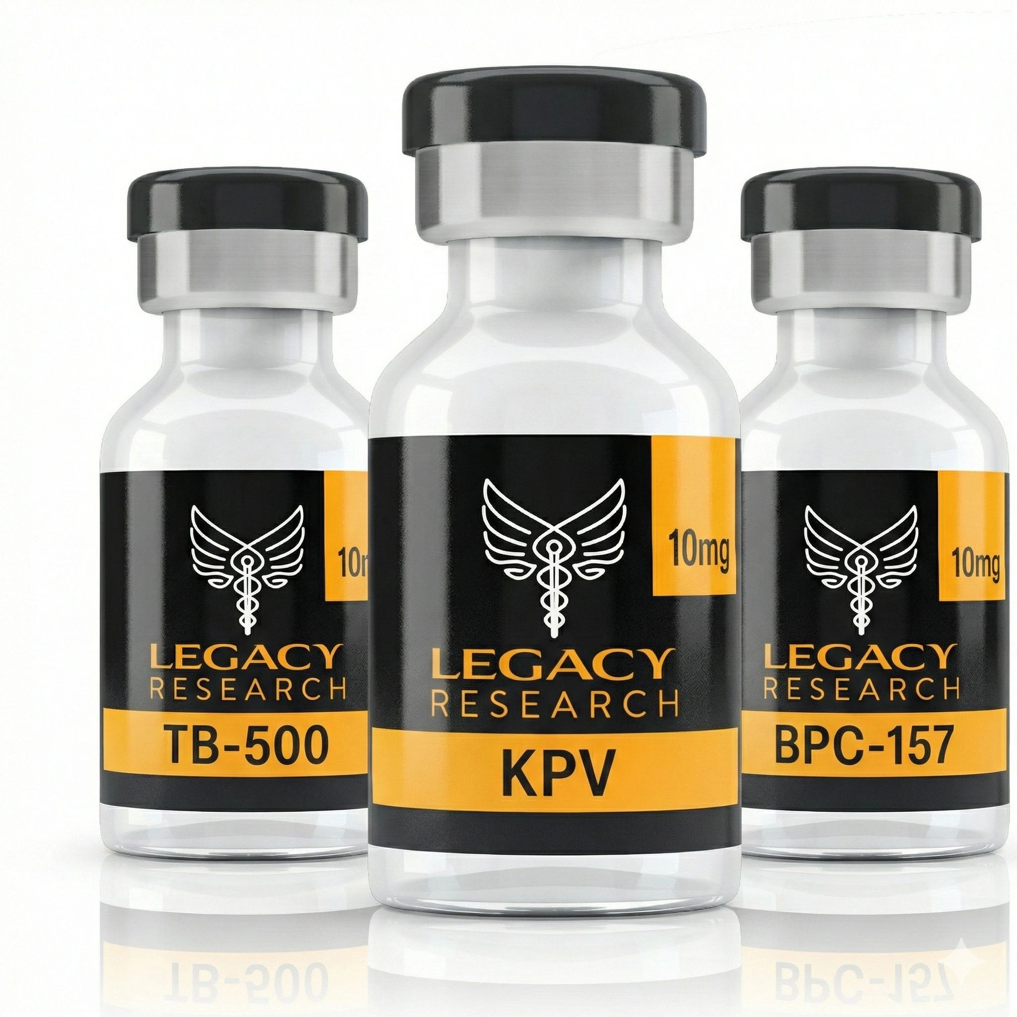 BPC-157, TB-500, KPV peptides for healing.