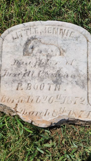 The current state of Baby Jennies grave stone.