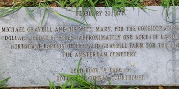Historic Amsterdam Cemetery outside of Daleville, Virginia.