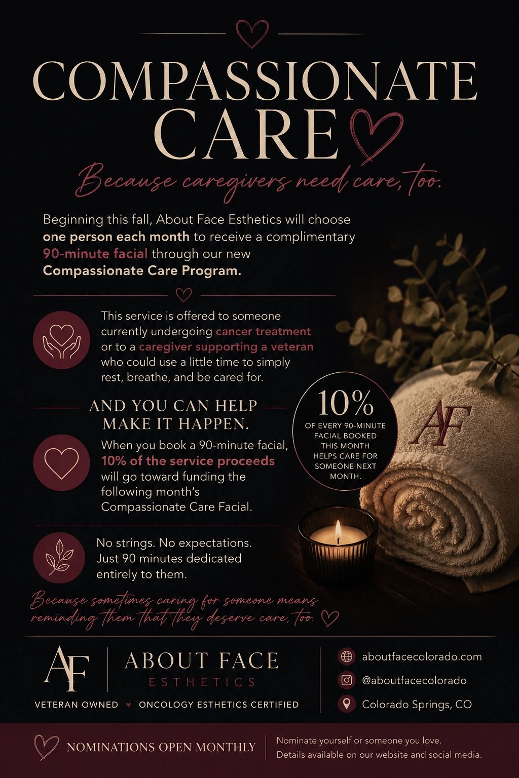 Help us with our Compassionate Care Program! Book today!