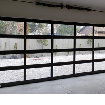 Full view glass garage door
