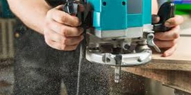 Router on a laminate top.