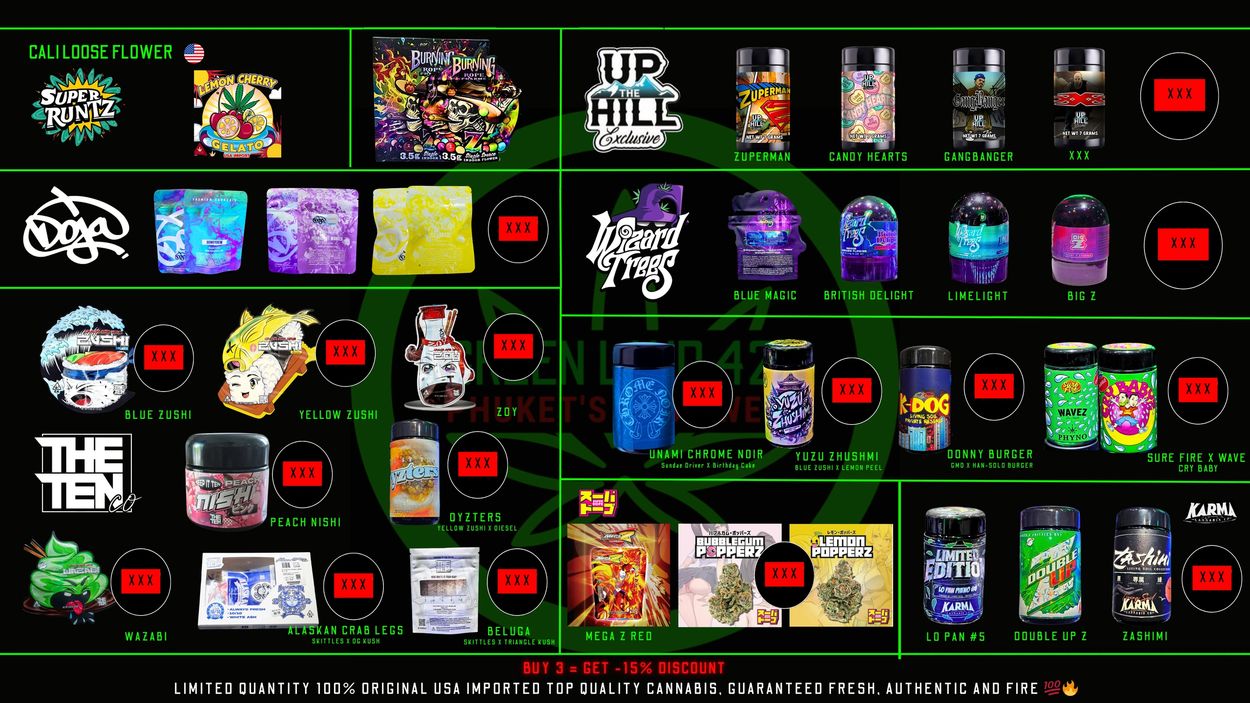Cali Weed menu Phuket