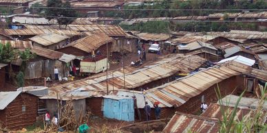 Slum roofs - tiny tin houses