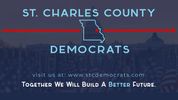 St. Charles County Democrats promotional banner with slogan and website.