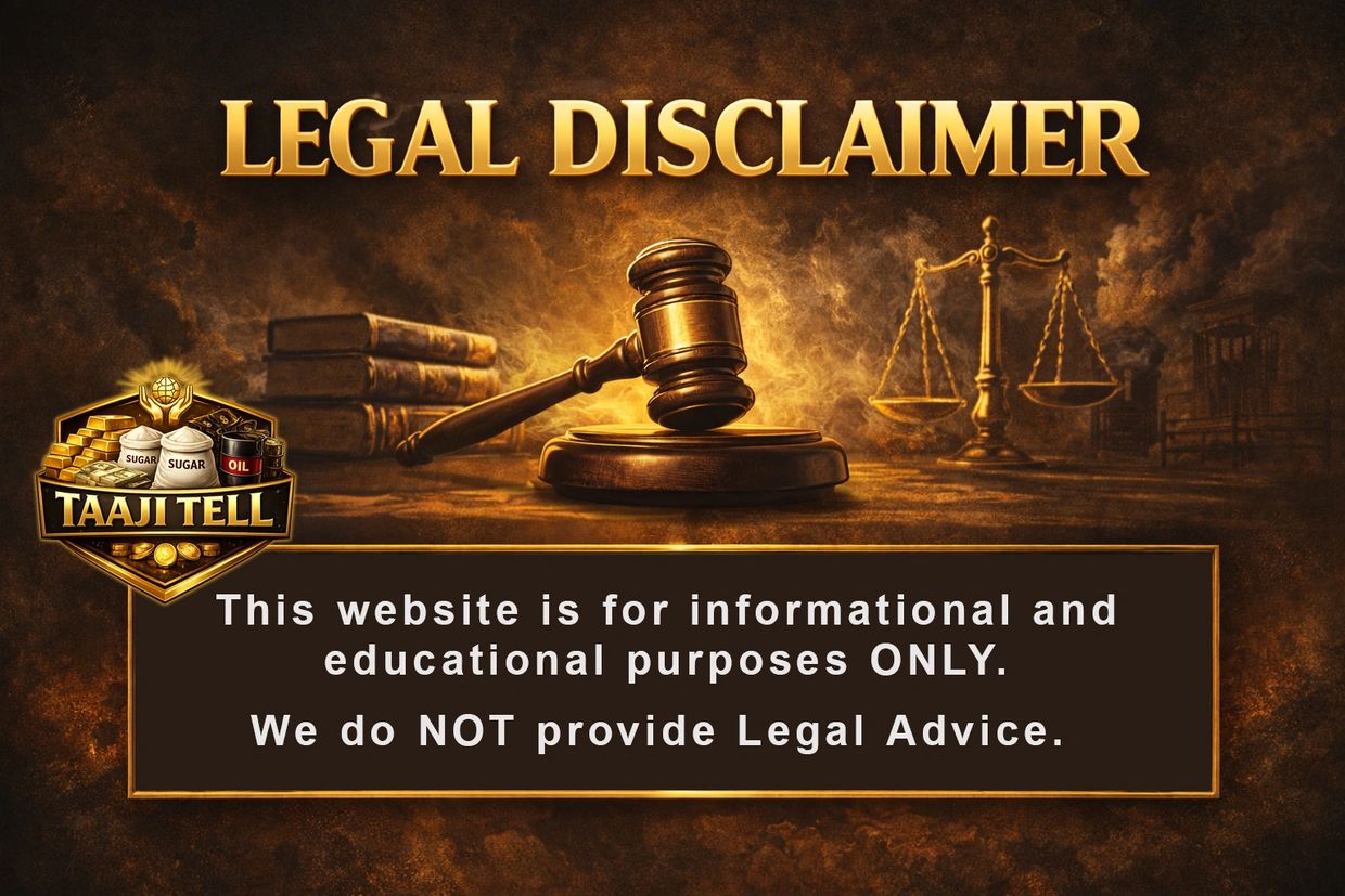 Legal disclaimer stating the website is for informational and educational purposes only, no legal advice provided.