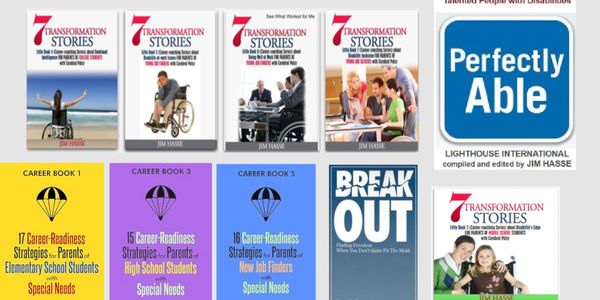 Collage showing 14 books by Jim Hasse