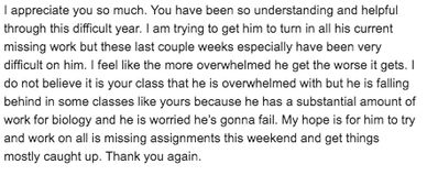 Screenshot of an email, details of what is written will be stated in the caption.