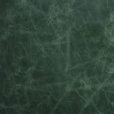Close-up of dark green textured leather surface.