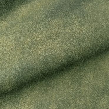 Close-up of textured green leather surface.