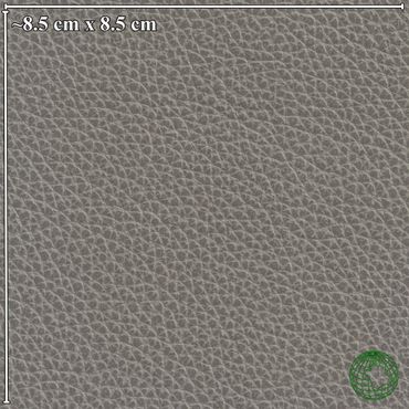 Close-up of gray textured leather material with 8.5 cm scale.