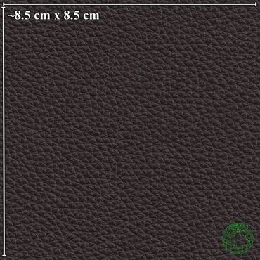 Close-up of textured dark brown leather material.