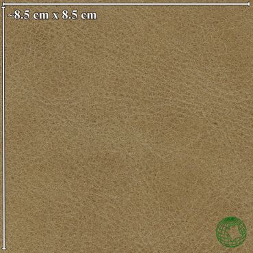 Close-up of a brown leather texture with dimensions noted as 8.5 cm by 8.5 cm.
