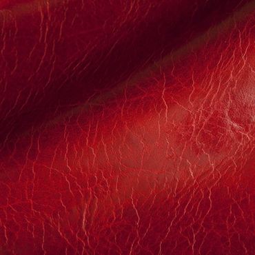 Close-up of red textured leather surface with natural creases.