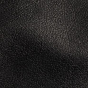 Close-up of textured black leather surface.
