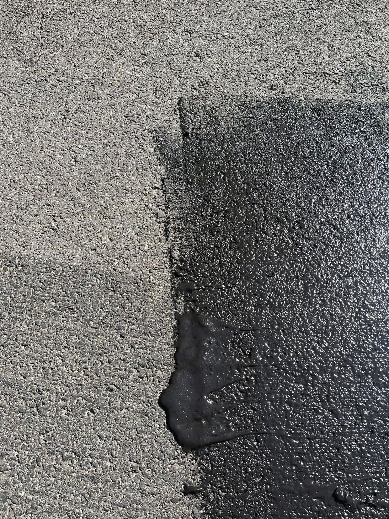 Thick sealer and how it takes old asphalt and renews it 