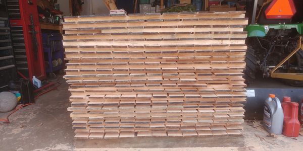 Stack of drying wood,