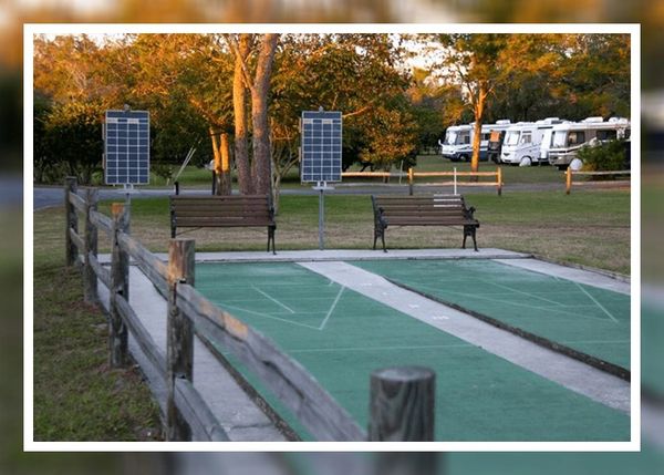 A tennis court at Zephyr Colony RV Park