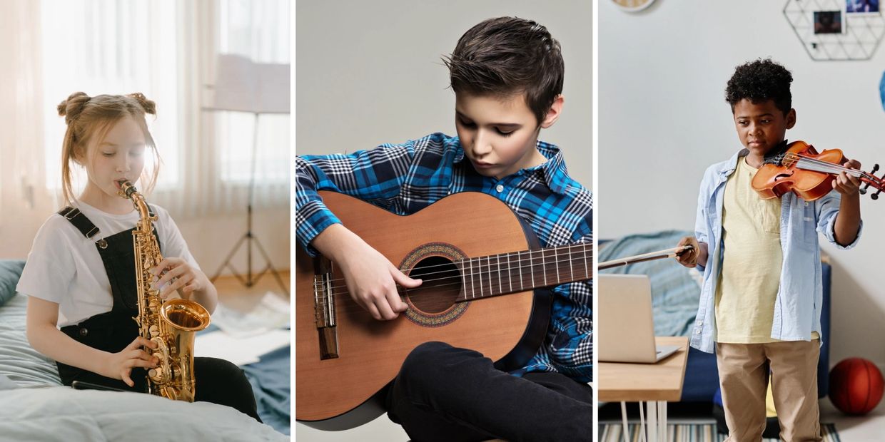 kids playing an instrument
