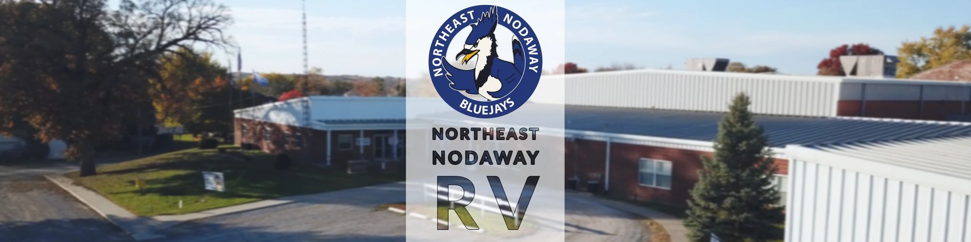Northeast Nodaway School District Building and Logo.