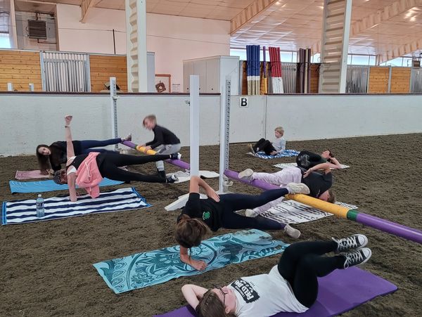 fitness class for horse riders
