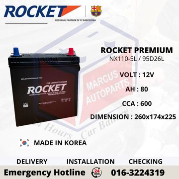 ROCKET PREMIUM NX110-5L | 95D26L CAR BATTERY