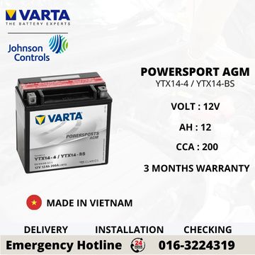 VARTA POWERSPORTS AGM YTX14-BS BATTERY