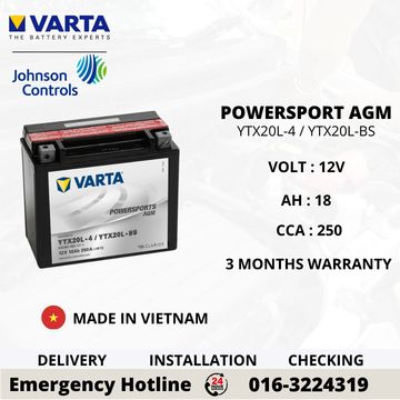 VARTA POWERSPORTS AGM YTX20L-BS BATTERY